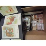 A box of mixed cigarette cards including Kensitas large size