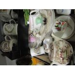 Two boxes of Victorian and later china including National Trust,