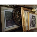 Ten various framed pictures