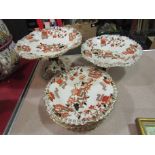 A 19th Century Samuel Radford Ltd part dessert set comprising two comports and six plates