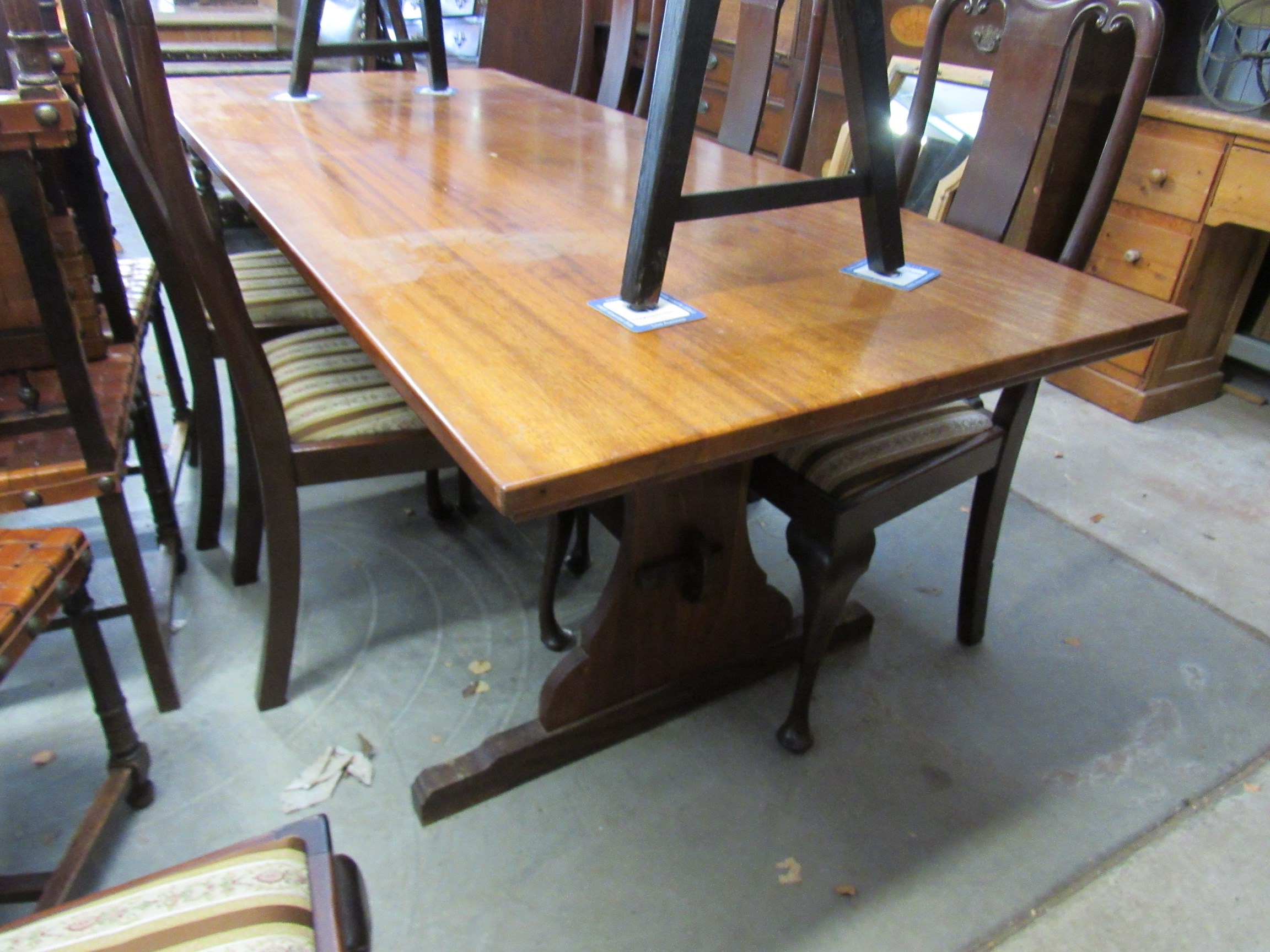 A mahogany refectory table 88cm x 201cm