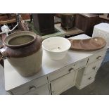 A white proving bowl,