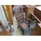 A Victorian double spindle back Grandfathers chair