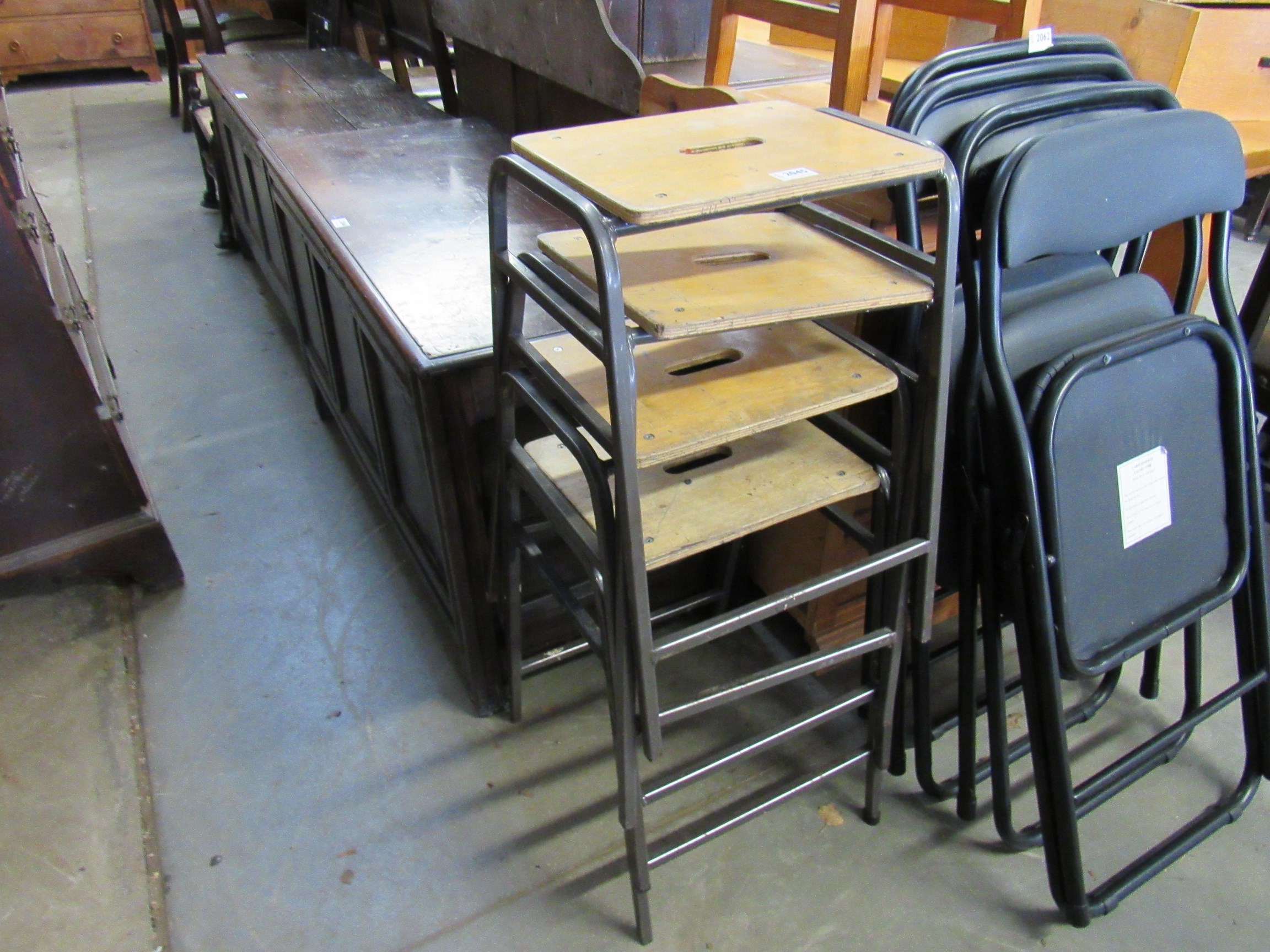 A set of four laboratory stools