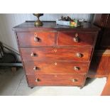 An early Victorian mahogany two over three chest of drawers 95W x 47D x 104H cm