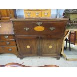 An Irish George III inlaid mahogany secretaire cabinet 108w x 56d x 109h cm