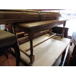 A modern oak coffee table 120w x 50d x 48h cm