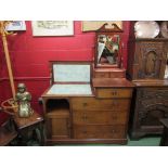 In the manner of "Maple & Co" a late Victorian walnut combination washstand dressing chest,