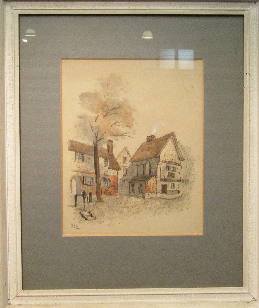 Three watercolours of Elm Hill, Norwich depicting Britons Arms, - Image 2 of 4