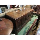 A 17th Century pegged oak five panel mule chest,