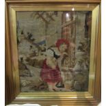 A Victorian wool work picture, framed and glazed,