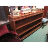 An elm Oriental bookshelf with height adjustable shelves,