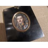 A miniature painting of a Continental officer, possibly on ivory,