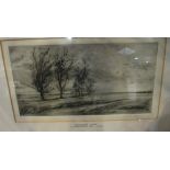 Catherine Maud Nichols pencil signed engraving "Desolate Land",