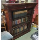 A circa 1860 mahogany bookshelf with carved foliate acanthus leaf corbel decoration and height