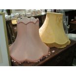 Two large standard lamp shades