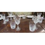A selection of crystal glass tumblers and wine glasses (12)