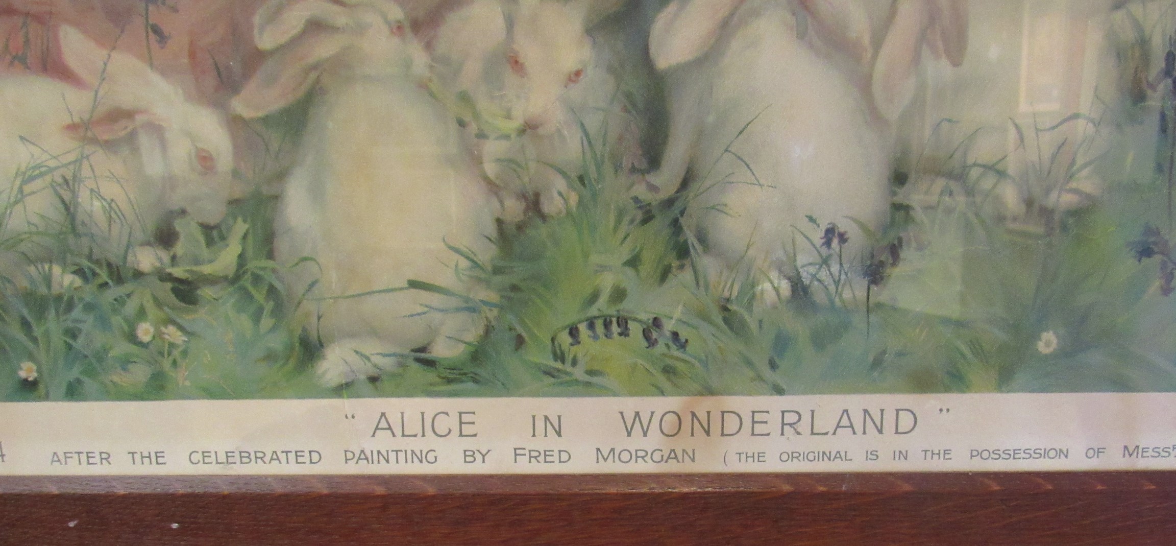 Pears coloured print after Fred Margan "Alice in Wonderland" Pears annual 1904, framed and glazed, - Image 2 of 4