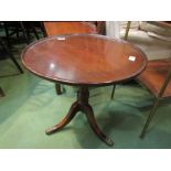 A mahogany circular top occasional table,