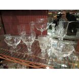 A collection of 19th Century and later drinking glasses including custard cup