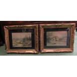 A pair of gilt framed late 19th century coloured prints,