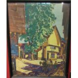 Claude Muncaster original Elm Hill advertising poster framed, 73cm x 56cm.