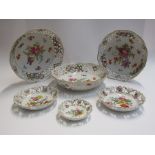 Three Schumann lace work dishes and three others (6)