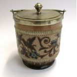 A Doulton Lambeth biscuit barrel by Edith D.