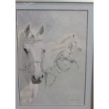 SPATE HUNTERMANN (ROBERT HUNT 1934-2014) A Framed and glazed print of horses titled "Arabs".