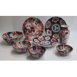 Japanese Imari ceramics, bowls, plates,