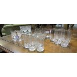 25 Mixed crystal glasses including tumblers and wine