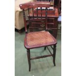 A Victorian faux rosewood cane seat bedroom chair