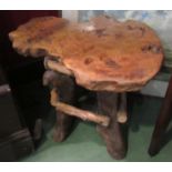 A driftwood seat,