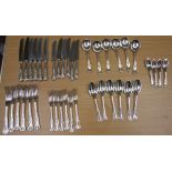 A quantity of plated cutlery for a six place setting,