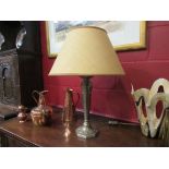 A classical gilt table lamp with shade
