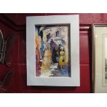 SPATE HUNTERMANN (ROBERT HUNT 1934-2014) A framed acrylic on board relief titled "Calle Espanol".
