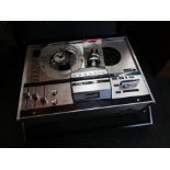 A Grundig TK121 reel to reel tape recorder