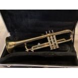 An Earlham Bb trumpet, serial number 07319,