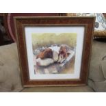 Forty Winks, an Alex Clark print in a burr walnut frame,