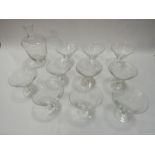 Ten Art Deco cocktail glasses
