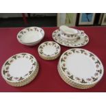 A Royal Stafford Balmoral part dinnerset including gravy boat and stand,