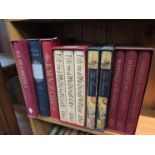 Eleven Folio Society volumes, mainly historic including 'The Pastons,