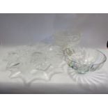 A modern glass cake stand,