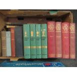 Two boxes of mixed books including 'Association Football', 4 vols, Hodgson 'How to Fish' etc.