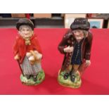 A pair of Staffordshire figures - Age and Infirmity,