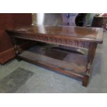 A modern oak two tier coffee table,