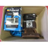 A Polaroid Supercolour 635 camera together with a Wirlin 35mm and Vivitar PS45s (3)