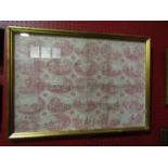 A framed and glazed linen panel "Bowles Moral Pictures, or Poor Richard Illustrated",