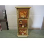 A three drawer jewellery box decorated with cats,