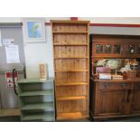 A rustic pine full height bookcase,